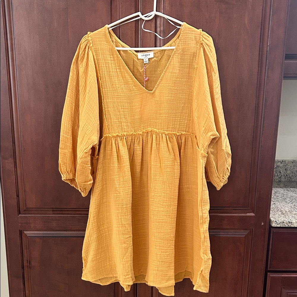 Umgee Gold V-Neck Dress